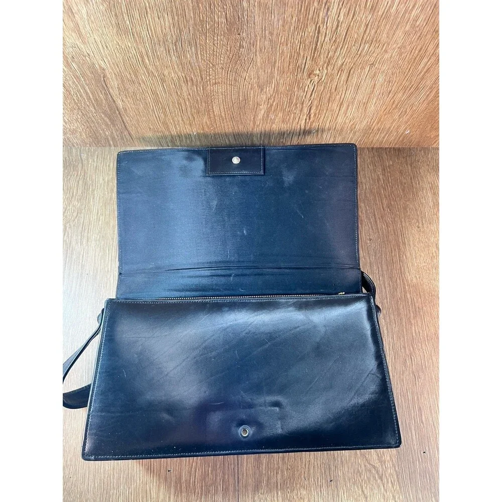 Vintage Kam Lung Co. Leather Wares Manufacturer Black Handbag